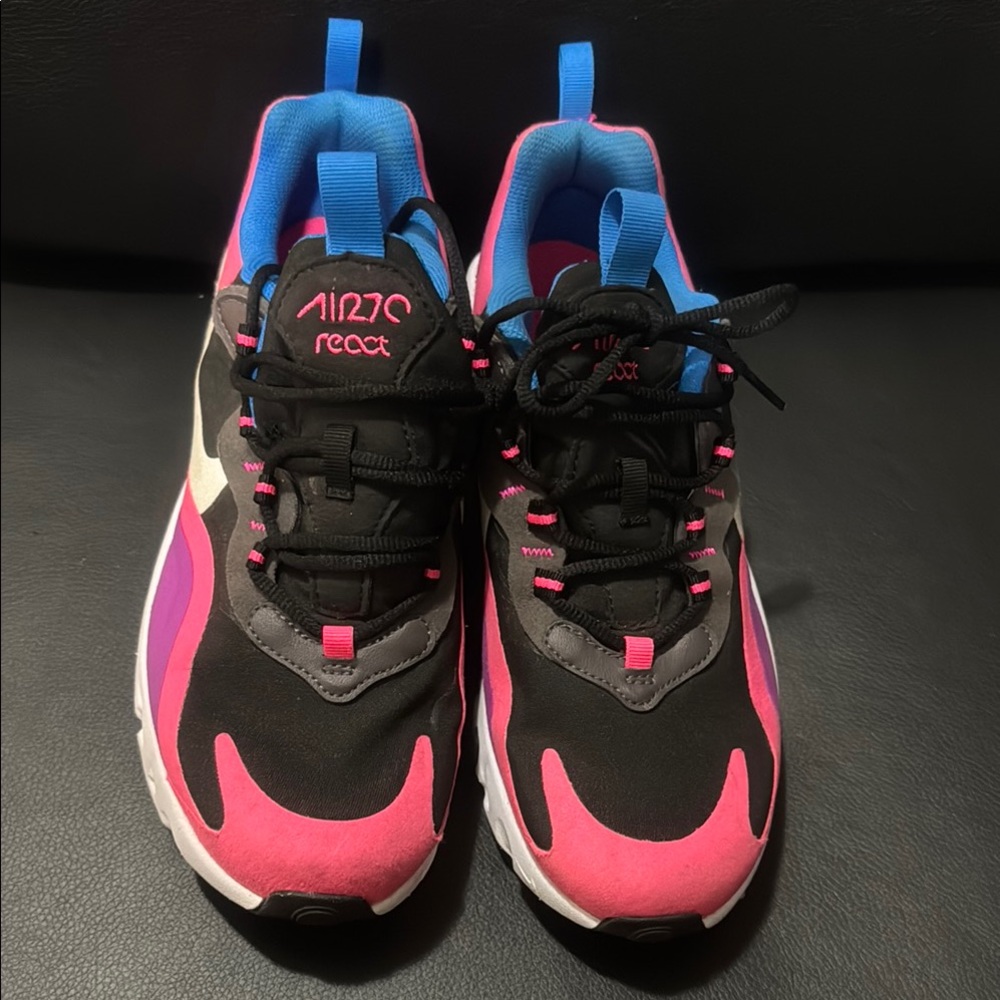 Nike Air Max 270 React -‎ Black, Pink, and Blue